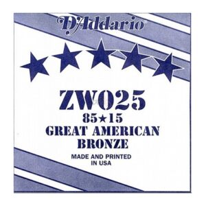D’ADDARIO ZW025 CORDA SINGOLA 85/15 PER CHITARRA ACUSTICA