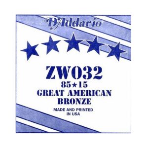 D’ADDARIO ZW032 CORDA SINGOLA 85/15 PER CHITARRA ACUSTICA