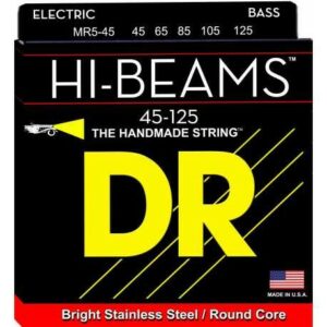 Dr string mr5-45 hi-beams 45-125 medium 5 the handmade string bright stainless steel round core
