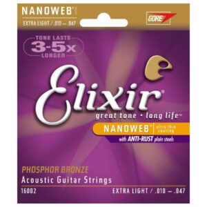 ELIXIR PHOSPHOR BRONZE EXTRA LIGHT 10-47 MUTA PER CHITARRA ACUSTICA