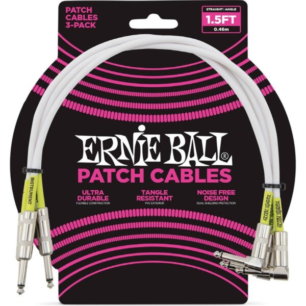 Ernie ball 6056 kit 3 cavi patch white