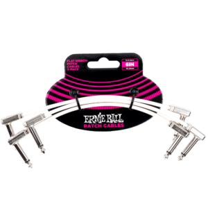Ernie ball flat ribb patch cable white 15,24cm 3 pk