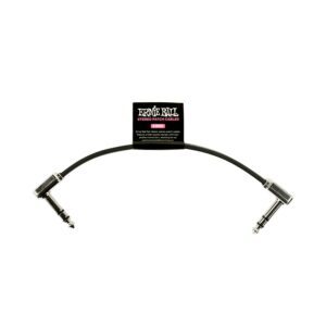 Ernie ball flat ribbon stereo patch cable black 15,24cm