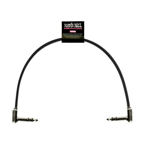 Ernie ball flat ribbon stereo patch cable black 30,42cm