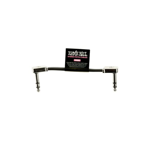 Ernie ball flat ribbon stereo patch cable black 7,62cm