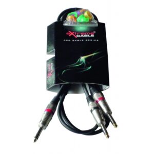 EXTREME 1JS2J2PRO CAVO AUDIO DI SEGNALE SCHERMATO 1 JACK STEREO 1/4″ 6.3mm – 2 JACK MONO 1/4″ 6.3mm CONNETTORI SMONTABILI IN METALLO LUNGHEZZA 2 METRI