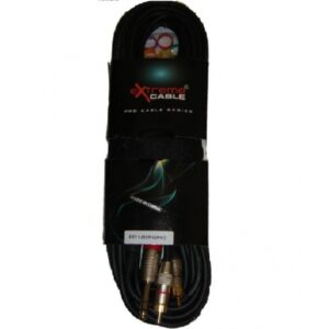 EXTREME 1JS2R10PRO JACK STEREO 1/4″ 6.3mm – 2 RCA MASCHIO CAVO AUDIO DI SEGNALE SCHERMATO MT 10