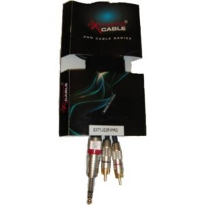 EXTREME 1JS2R1PRO 1 JACK S MASCHIO 1/4″ 6,3MM- 2 RCA MASCHIO CAVO AUDIO DI SEGNALE SCHERMATO MT 1