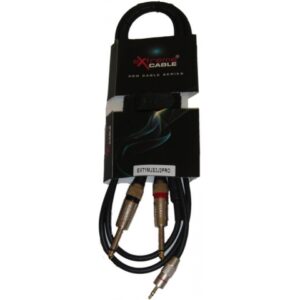 EXTREME 1MJS2J2PRO MINI JACK STEREO 1/8″ 3.5mm 2 JACK 6.3mm CAVO AUDIO DI SEGNALE SCHERMATO 2mt.