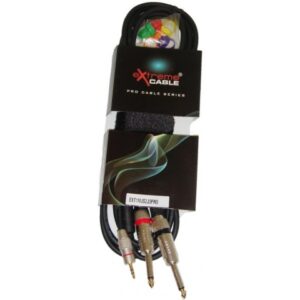 EXTREME 1MJS2J3PRO MINI JACK STEREO 1/8″ 3.5mm / 2 JACK 6.3mm CAVO AUDIO DI SEGNALE SCHERMATO