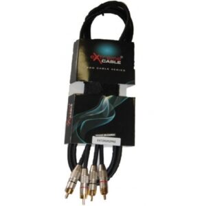 EXTREME 2R2R2PRO CAVO AUDIO DI SEGNALE SCHERMATO 2 CONNETTORI RCA MASCHIO – 2 CONNETTORI RCA MASCHIO CONNETTORI SMONTABILI IN METALLO LUNGHEZZA 2 METRI