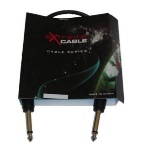 EXTREME JJ01 CAVO JACK-JACK 0,1 MT CON JACK DA 1/4″ 6,3mm E CONNETTORI ANTISCIVOLO ERGONOMICI