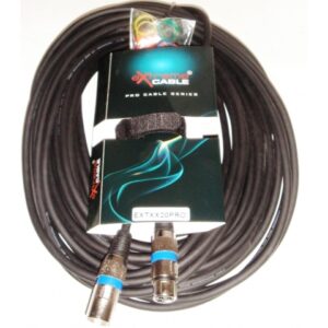 EXTREME CAVO MICROFONO/CASSE 20 METRI 1 CONNETTORE XLR MASCHIO 1 FEMMINA + STRAP + 12 ANELLINI CAVO MICROFONICO 6.5MM CONNETTORI SMONTABILI METALLO ANTISCIVOLO
