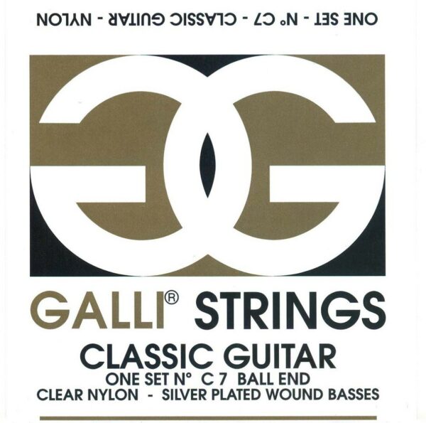 Galli c007 clear nylon e bassi silver plated