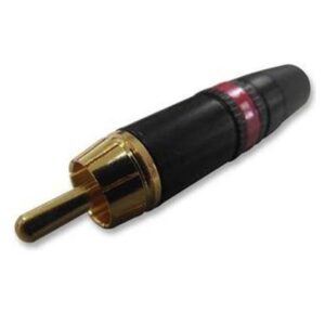 NEUTRIK REAN NYS373-2 CONNETTORE 2 POLI RCA MASCHIO NERO ANELLO ROSSO