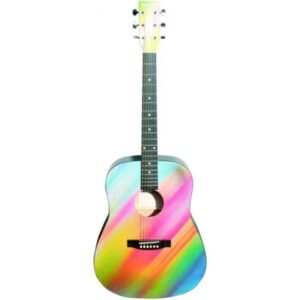 OLVEIRA AG330 CHITARRA ACUSTICA PROFESSIONALE 4/4 41″ TOP FONDO E FASCE IN TIGLIO/MANICO TASTIERA E PONTE IN PALISSANDRO/MECCANICHE CROMATE/COLORE RAINBOW
