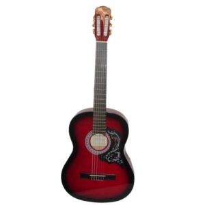 OLVEIRA CG301RDS CHITARRA CLASSICA 4/4 39″ TOP FONDO E FASCE IN TIGLIO/MANICO IN CATALPA/TASTIERA E PONTE IN ACERO/MECCANICHE NICHELATE/FINITURA LUCIDA/COLORE ROSSO SUNBURST