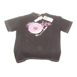 ROTTERDAM MAGLIA T-SHIRT MANICA CORTA COLORE NERO DISEGNO DISCO MAGLIETTA SOTTOCOSTO