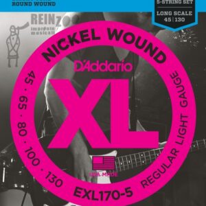 D&apos;Addario Strings : EXL 170-5 Nickel Round Wound