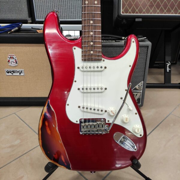 SURH Classic Antique Pro SSS Rosewood Fingerboard Candy Apple Red Over 3 Tone Sunburst - USATO IN GARANZIA -