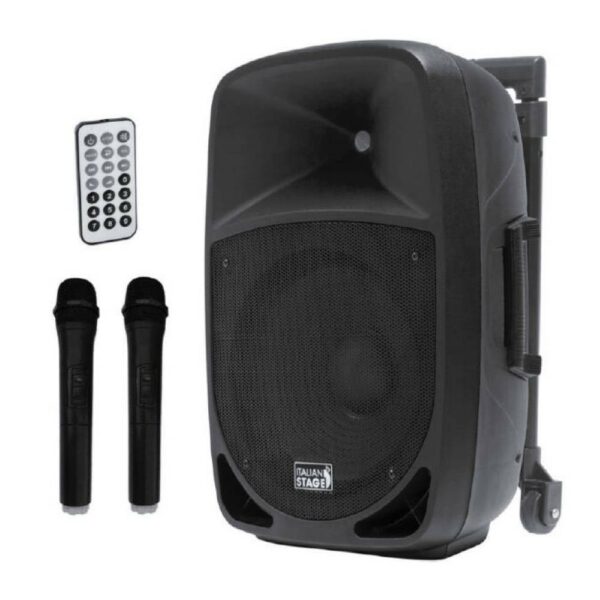 Italian stage fr15awv2 a batteria con 2 microfoni senza filo
