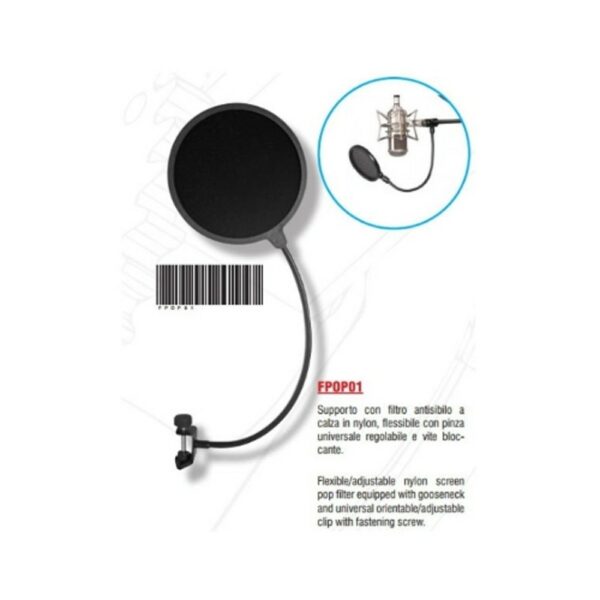 Bespeco FPOP01 Filtro Antipop Con Rete In Nylon