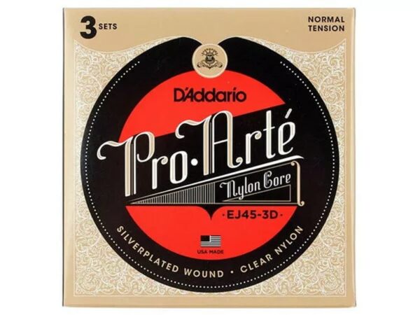 D'Addario EJ45-3D Pack 3 mute Pro-Arte Nylon, Normal Tension