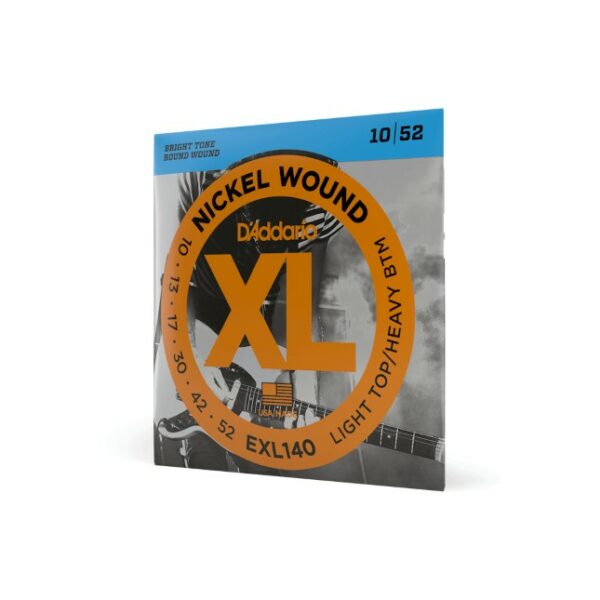 D'Addario Exl140 Nickel Wound, Light Top/Heavy Bottom, 10-52