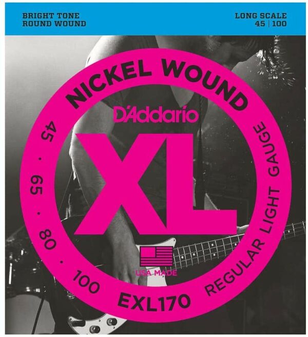 D'Addario Exl170 Nickel Wound Bass, Light, 45-100, Short Scale