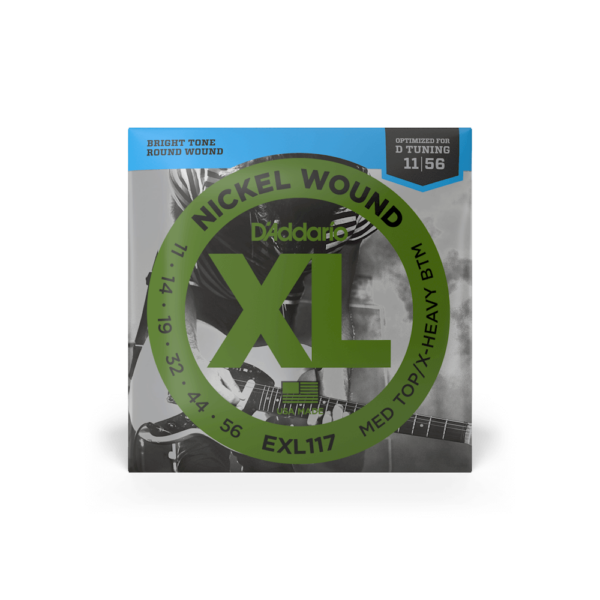 D’addario exl117 nickel wound, medium top/extra-heavy bottom 11-56