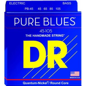 Dr Strings PB-45 Pure Blues Bass Medium Cordiera Per Basso Quantum-Nickel Medium 045/105