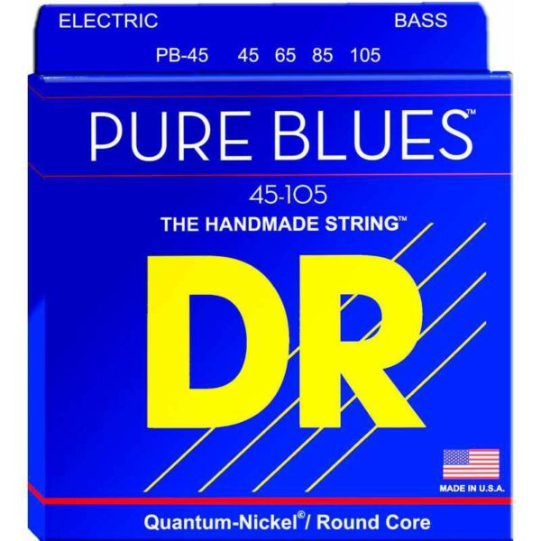 Dr Strings PB-45 Pure Blues Bass Medium Cordiera Per Basso Quantum-Nickel Medium 045/105