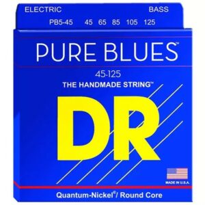 Dr Strings PB5-45 Pure Blues Bass Medium Cordiera Per Basso Quantum-Nickel Medium 045/125