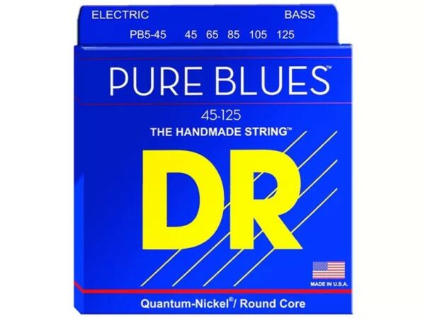 Dr Strings PB5-45 Pure Blues Bass Medium Cordiera Per Basso Quantum-Nickel Medium 045/125