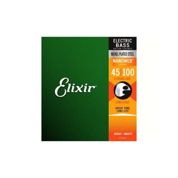 Elixir 14052 Nanoweb Light/Medium Long Scale Bass Corde Per Basso Elettrico 45-100
