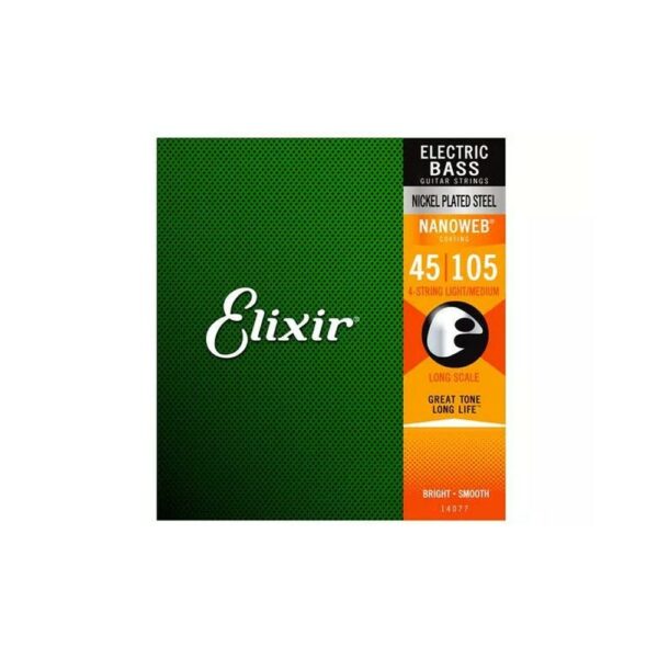 Elixir 14077 Nanoweb Light/Medium Long Scale Bass Corde Per Basso Elettrico 45-105