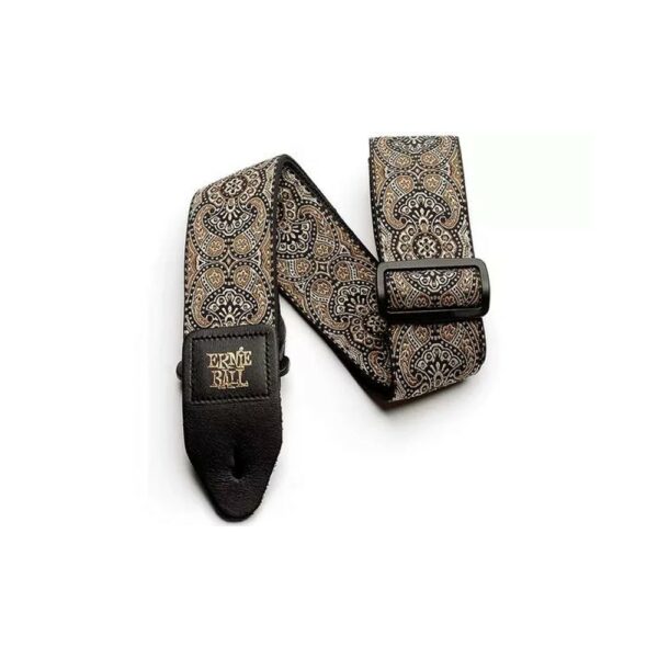 Ernie Ball 4163 Jacquard Guitar Strap Gold & Black Paisley Tracolla