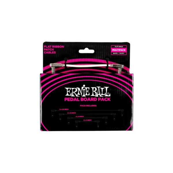 Ernie Ball 6387 Flat Ribbon Patch Cables White Multi-Pack