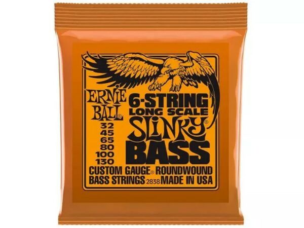 Ernie Balll 2838 Slinky Bass 6 Long Scale Corde Per Basso Elettrico 6 Corde 032-130