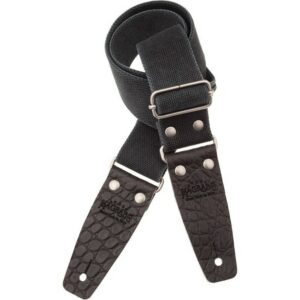 Magrabò Stripe SC Entry Olded Nero 5 cm terminali Embossed Cocco Pros Nero fibbia Argento Antico