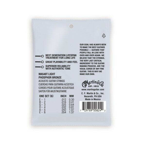Martin Ma540T Authentic Lifespan 2.0 Light Phosphor Bronze
